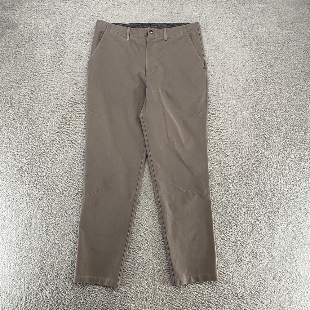 Vuori Pants Mens Large Brown Stretch Chino Tapered Travel Office Work Golf